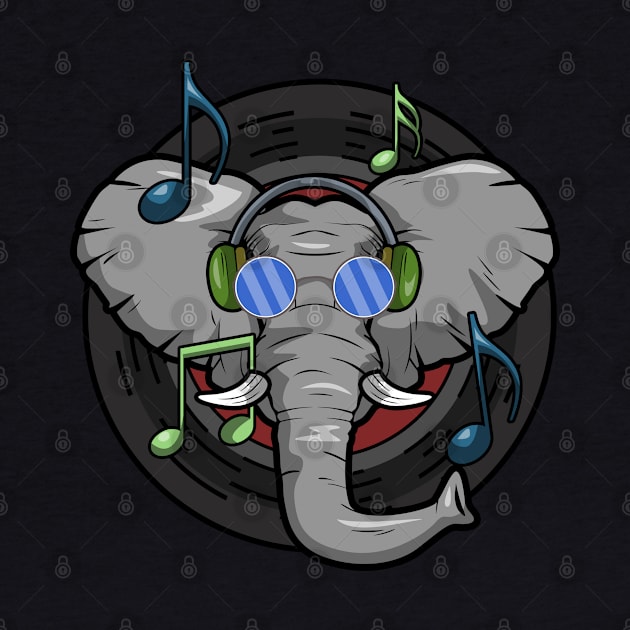 Funny elephant is listen music by Markus Schnabel